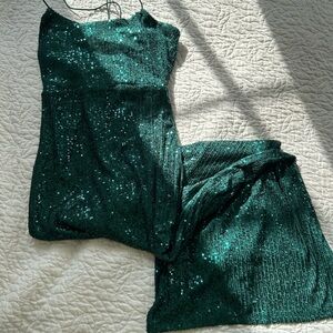 Hello Molly Teal Green Sequin Dress